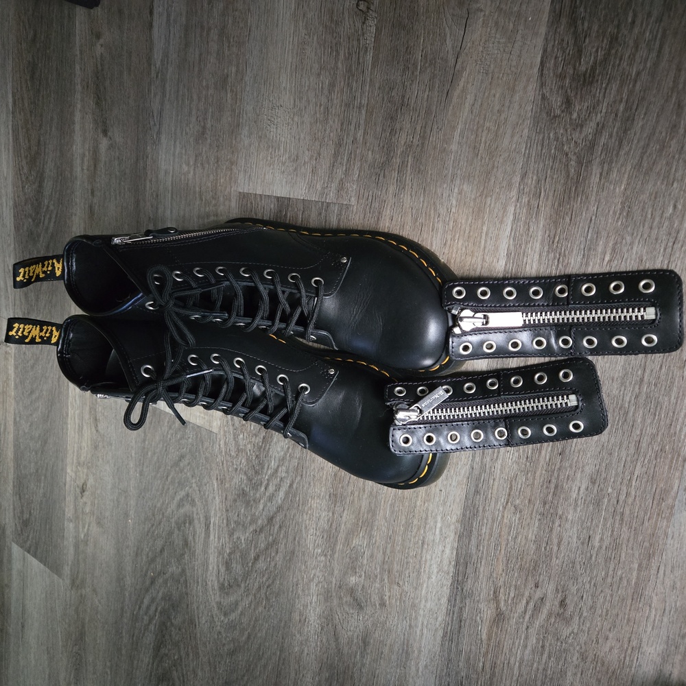 Dr. Martens Air Wair 1460 BLACK WANAMA TWIN ZIP 8 EYE BOOT - Picture 12 of 12